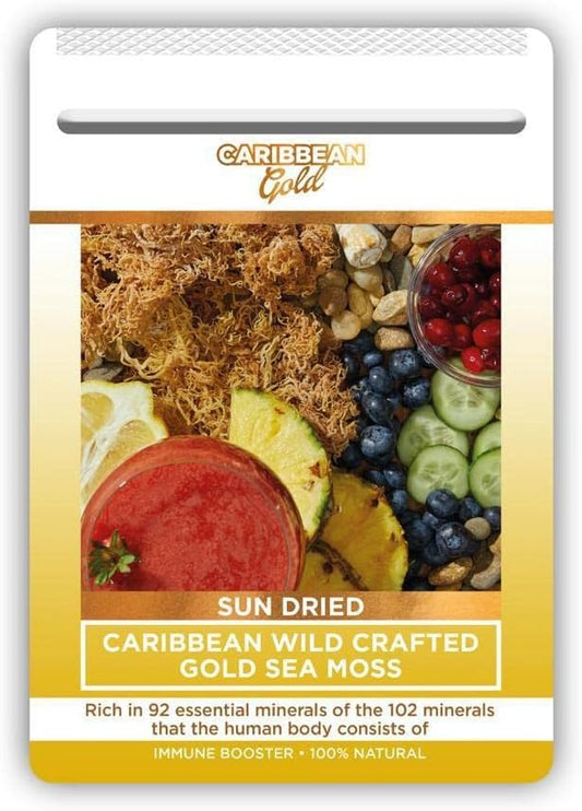 Sun Dried Caribbean Wild Crafted Gold Sea Moss